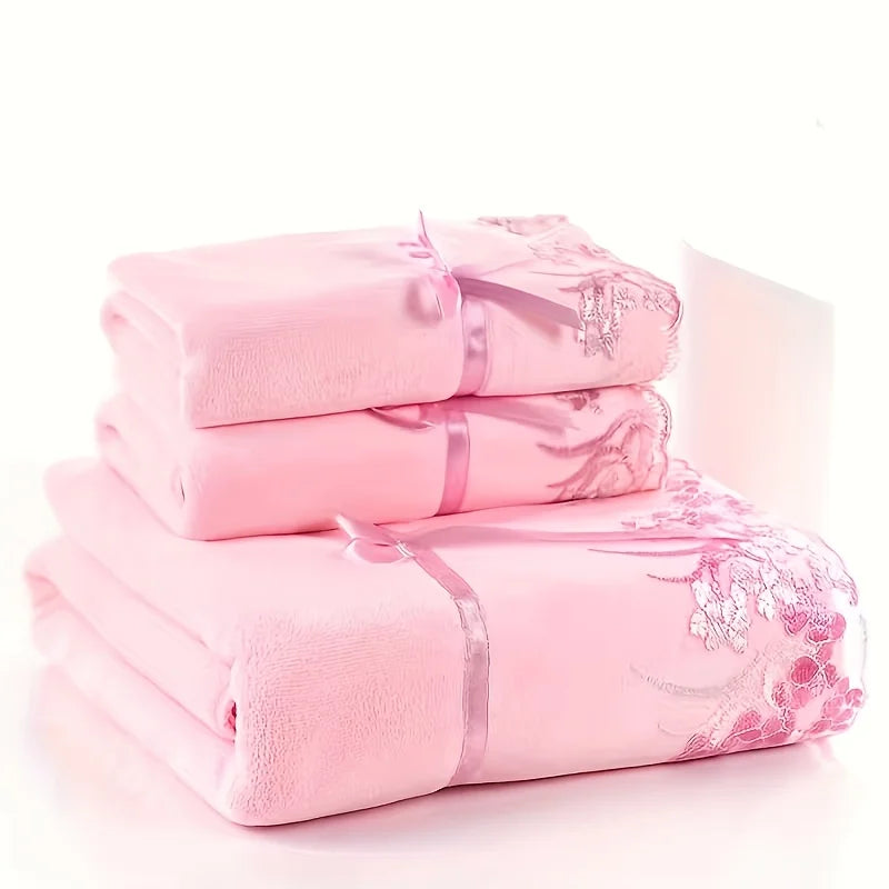 Microfiber Towel Set With Soft Absorbent Machine Washable Towels