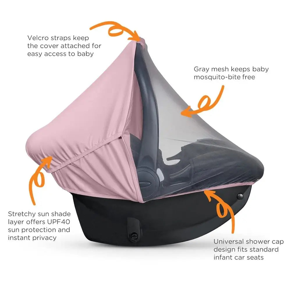 Lightweight Baby Car Seat Cover With Sun Shade And Mosquito Net