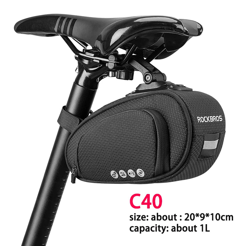 Rockbros Waterproof Bicycle Saddle Bag Shockproof Reflective Seat Pouch
