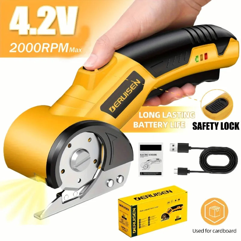 Rechargeable Electric Scissors With Safety Lock For Fabric Leather