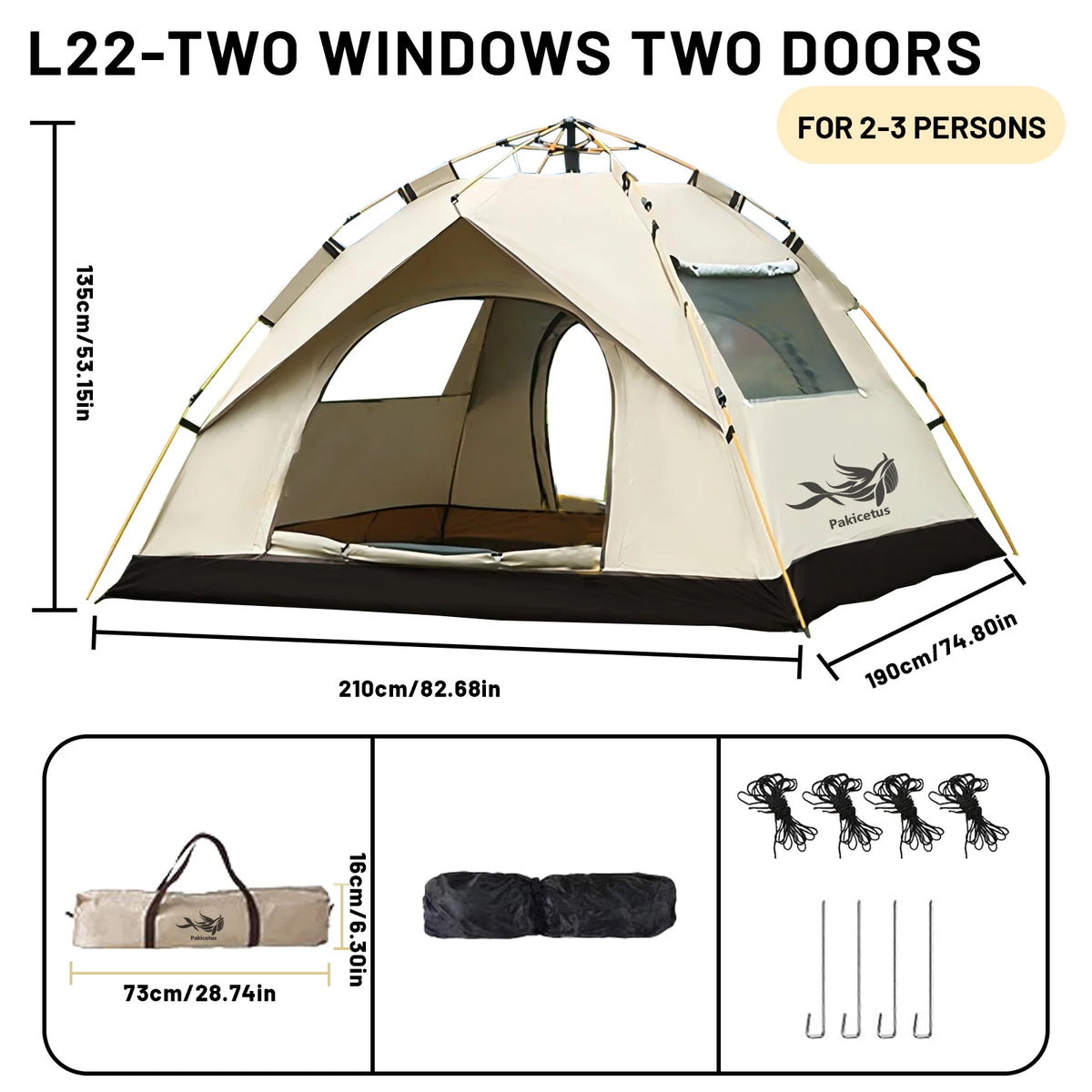 Pakicetus Automatic Instant Setup Camping Tent For Outdoor Adventures