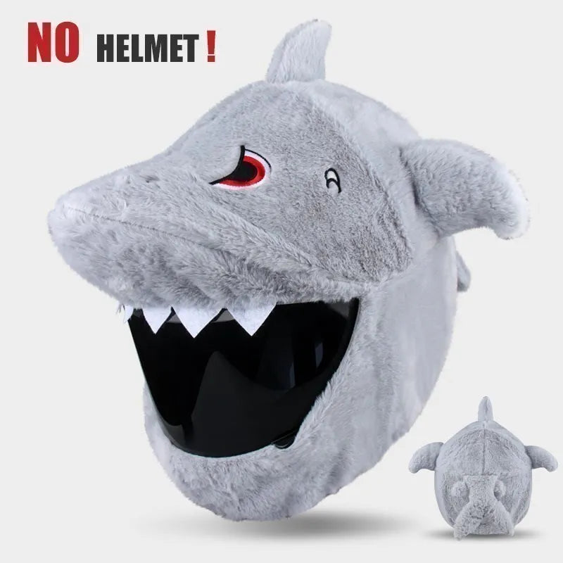 UchOOSE Cartoon Plush Motorcycle Helmet Cover With Flexible Ears