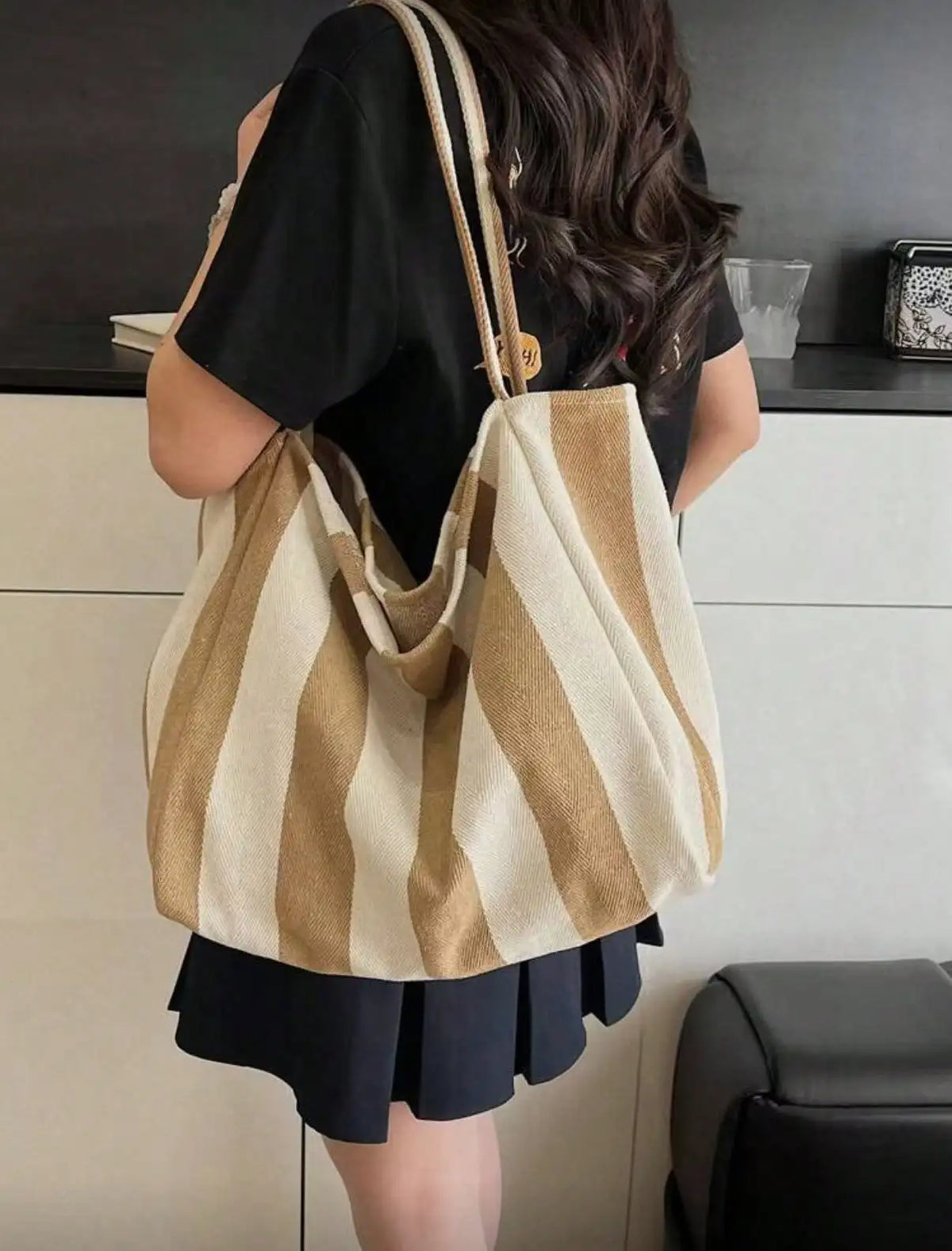 Retro Korean Style Canvas Tote Bag For Women Travel and School