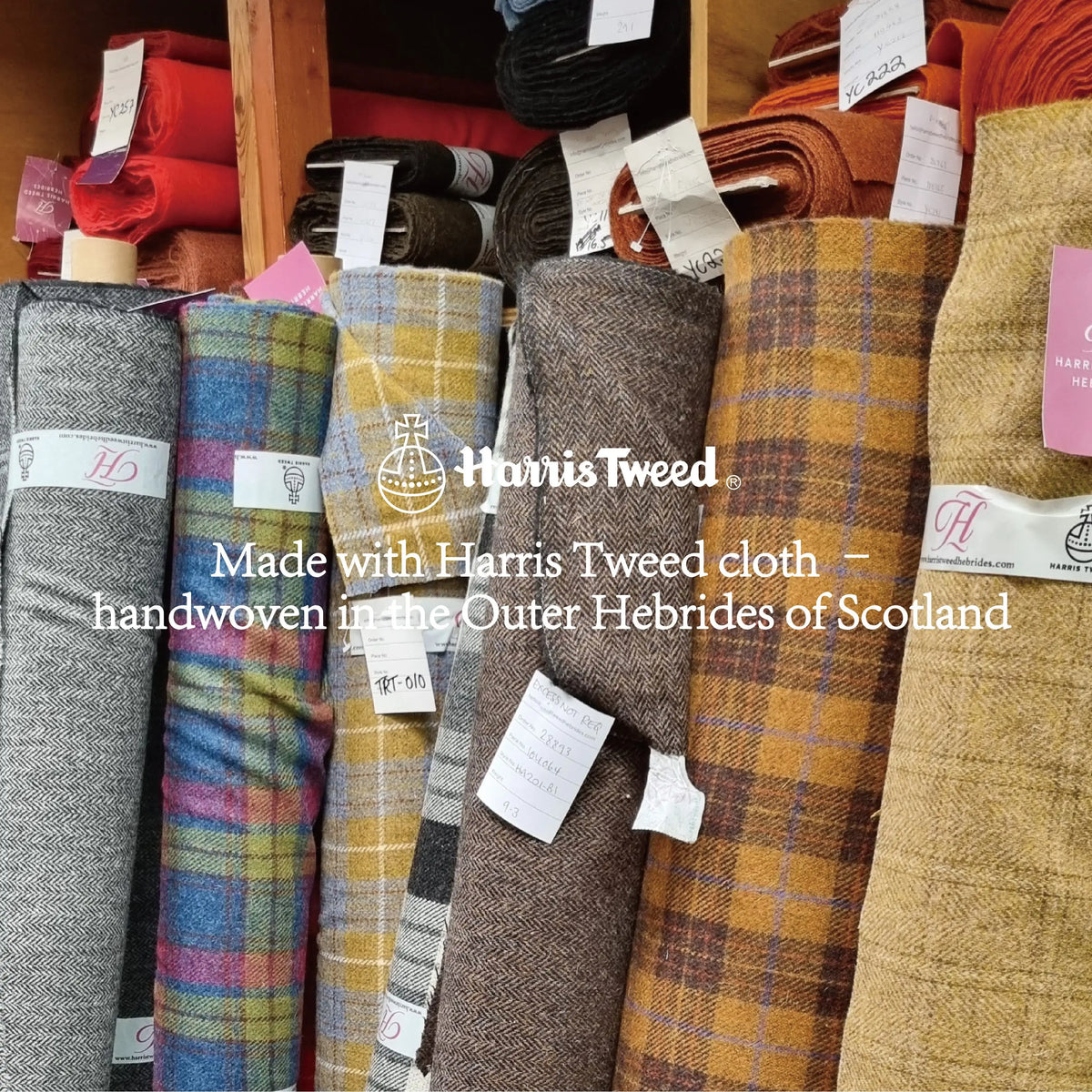 GLEN APPIN Harris Tweed Wool Tote Bag With Detachable Strap