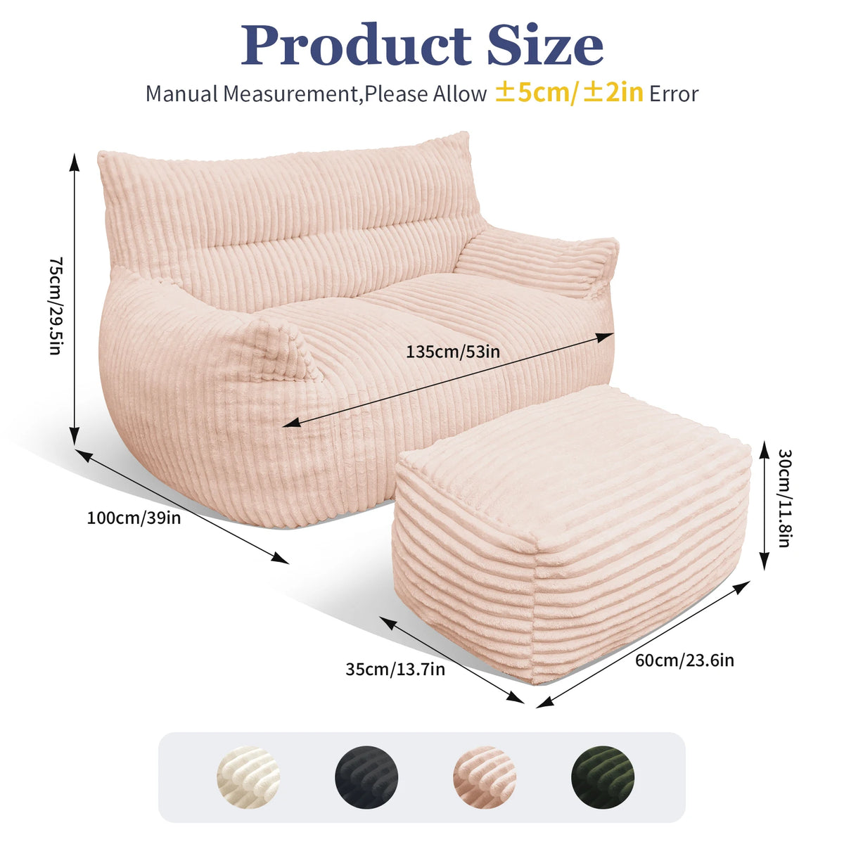 Oversized Bean Bag Chair With Armrests For Cozy Living Rooms