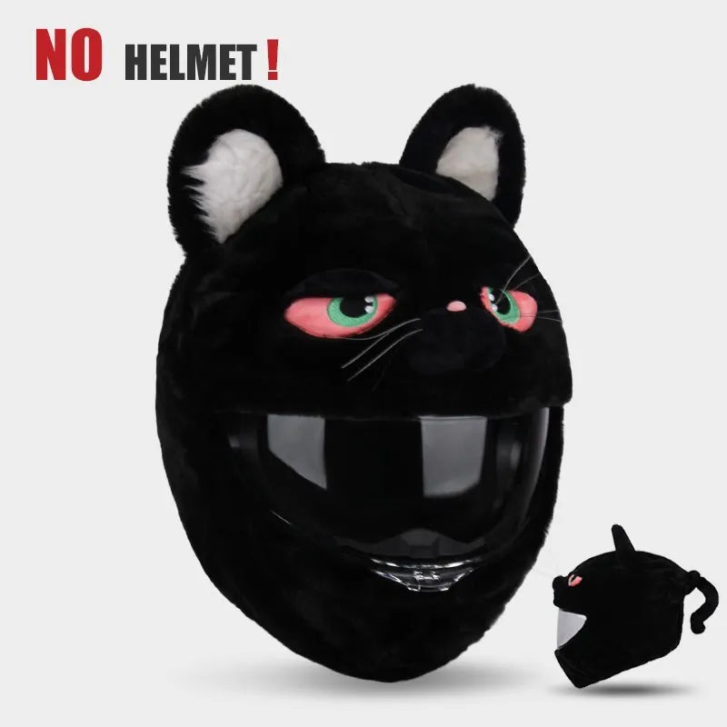 UchOOSE Cartoon Plush Motorcycle Helmet Cover With Flexible Ears