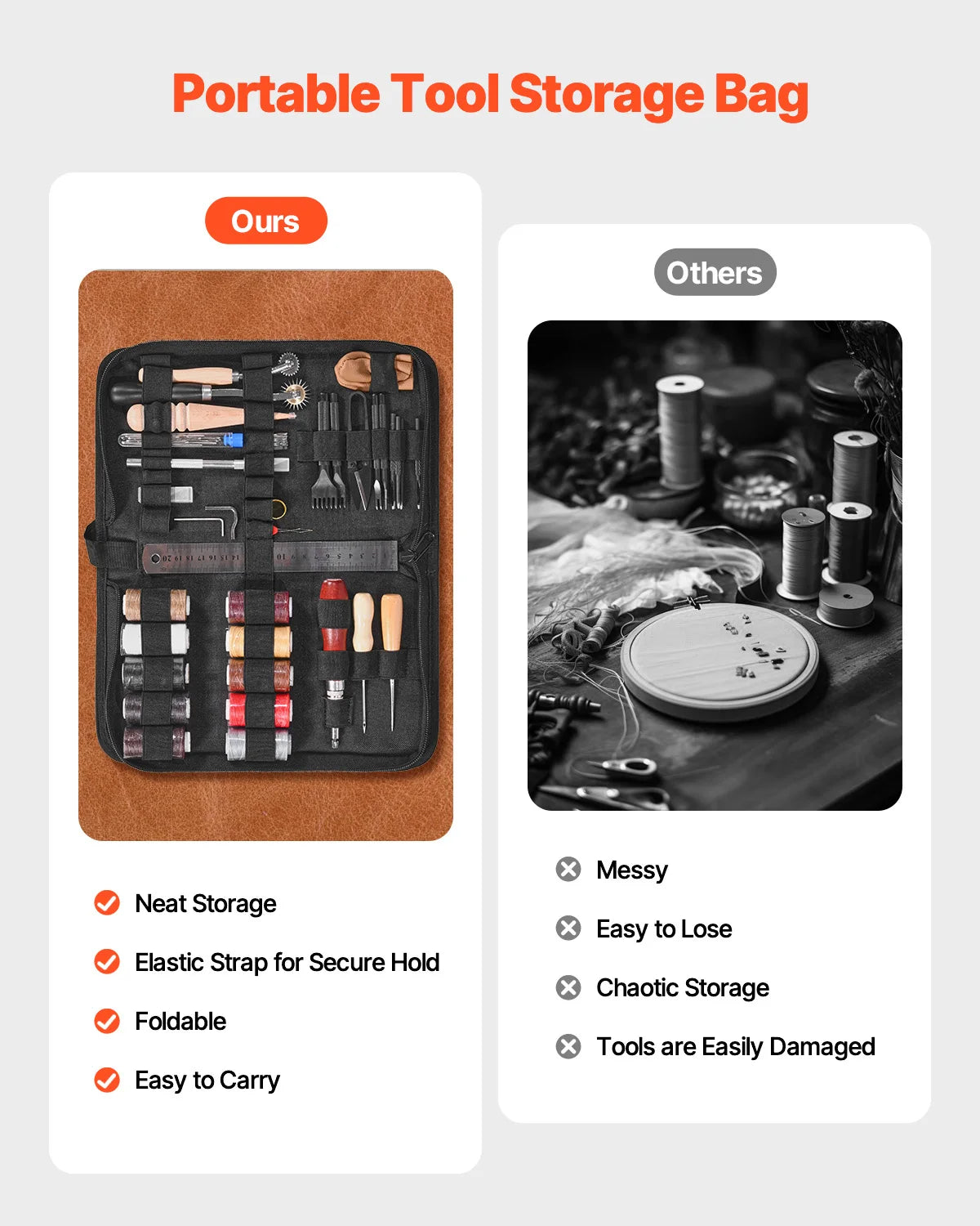 SucceBuy Leather Craft Tools Kit For Punching And Stitching