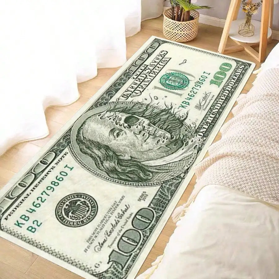 Portrait Dollar Bill Pattern Area Rug For Home Decor
