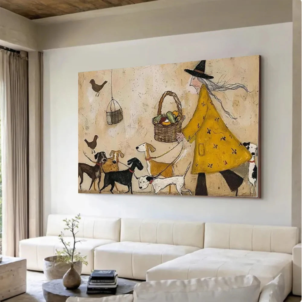 Bimoyear Hand Drawn Abstract Oil Canvas Painting Modern Figure Decor