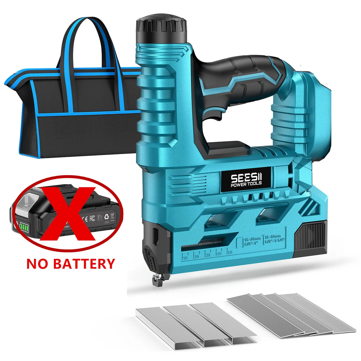 Seesii Cordless Brad Nail Gun With Two Lithium Batteries