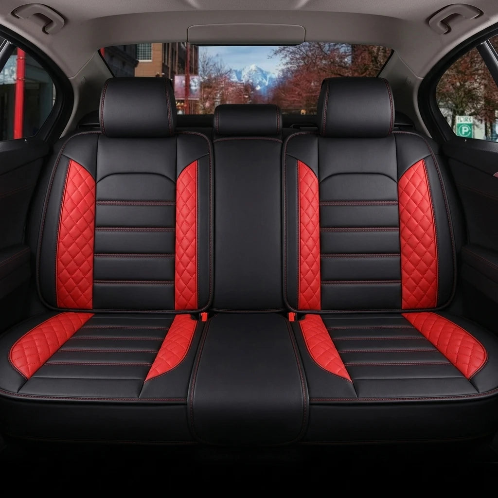Artificial Leather Front And Rear Car Seat Covers With Cushions