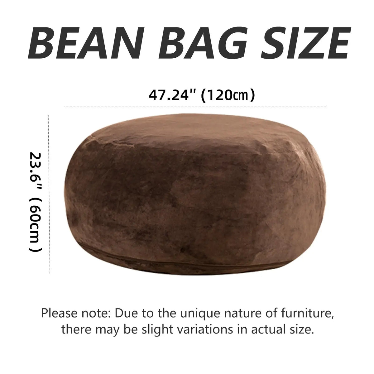 Adult Memory Foam Bean Bag Chair With Soft Washable Cover