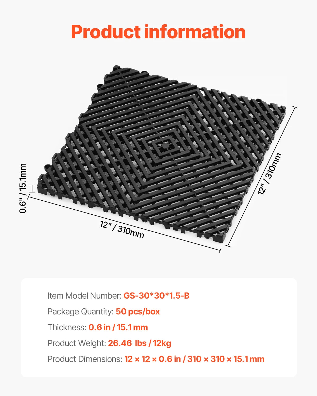 Interlocking Drainage Floor Mat Tiles Non Slip Shower Flooring