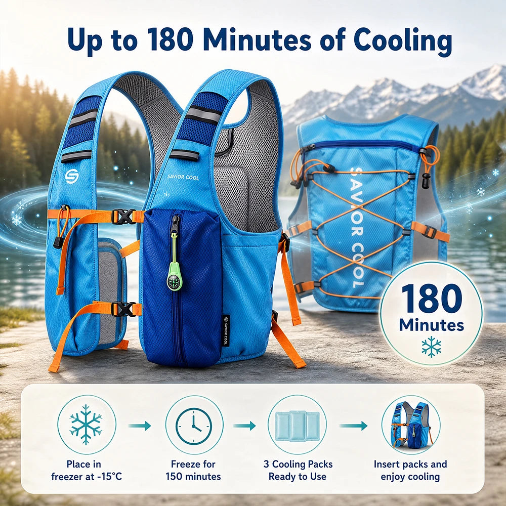 Active Cooling Vest With Constant Temperature System And Hydration Bladder