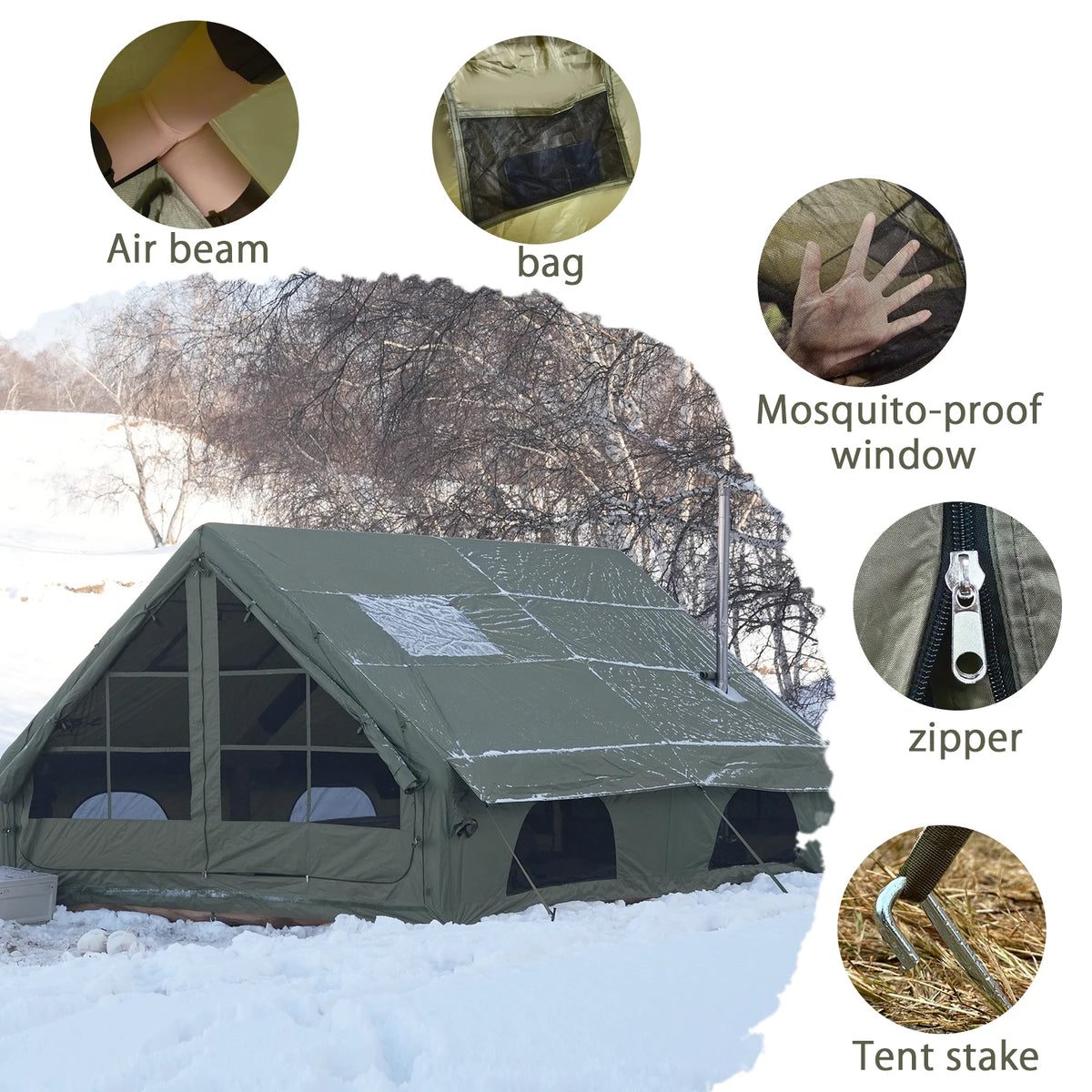 Pakicetus Weatherproof Inflatable Glamping Tent With Pump