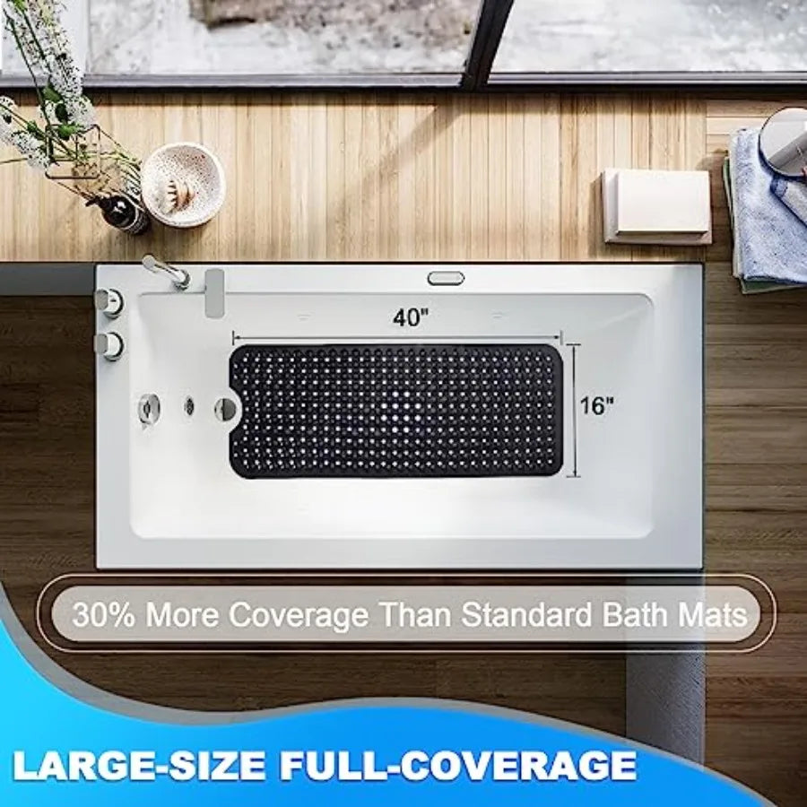 Non Slip Bathtub Shower Mat With Suction Cups Drain Holes