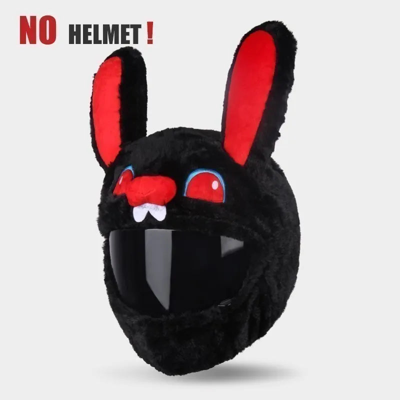 UchOOSE Cartoon Plush Motorcycle Helmet Cover With Flexible Ears