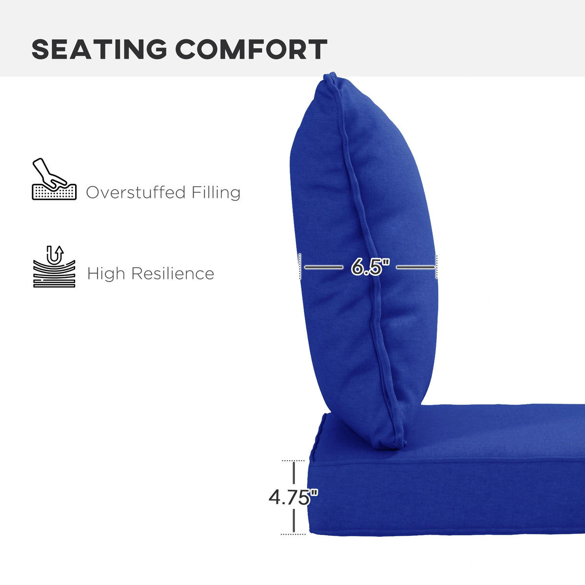 Outsunny Outdoor Chair Cushion With Backrest For Garden Furniture