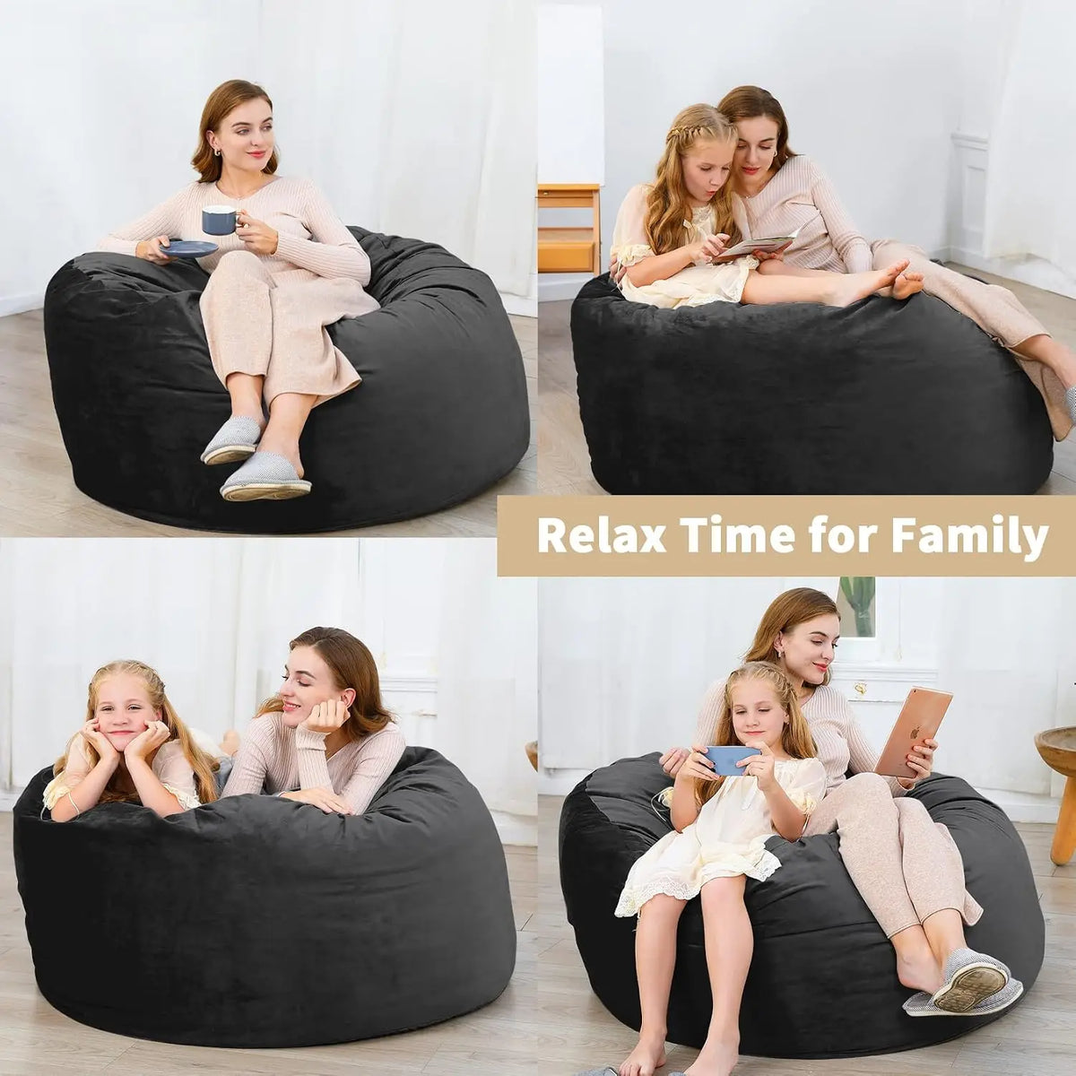 Garvee Oversized Bean Bag Chair With Removable Soft Cover