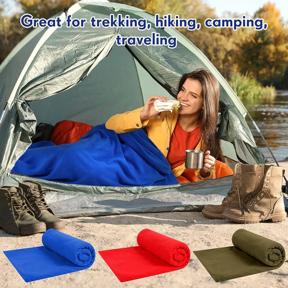 Fleece Portable Sleeping Bag Liner For Camping And Travel