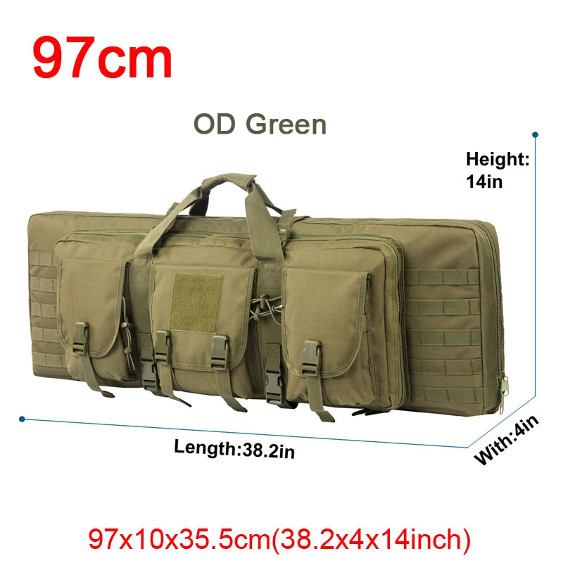 LQARMY Tactical Double Rifle Case Molle Hunting Gear Bag