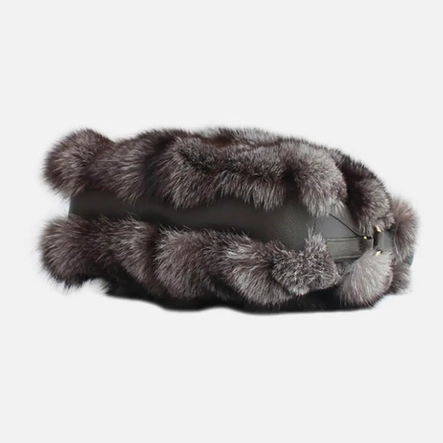 Women's Real Fur Tote Bag With Luxurious Shoulder Style