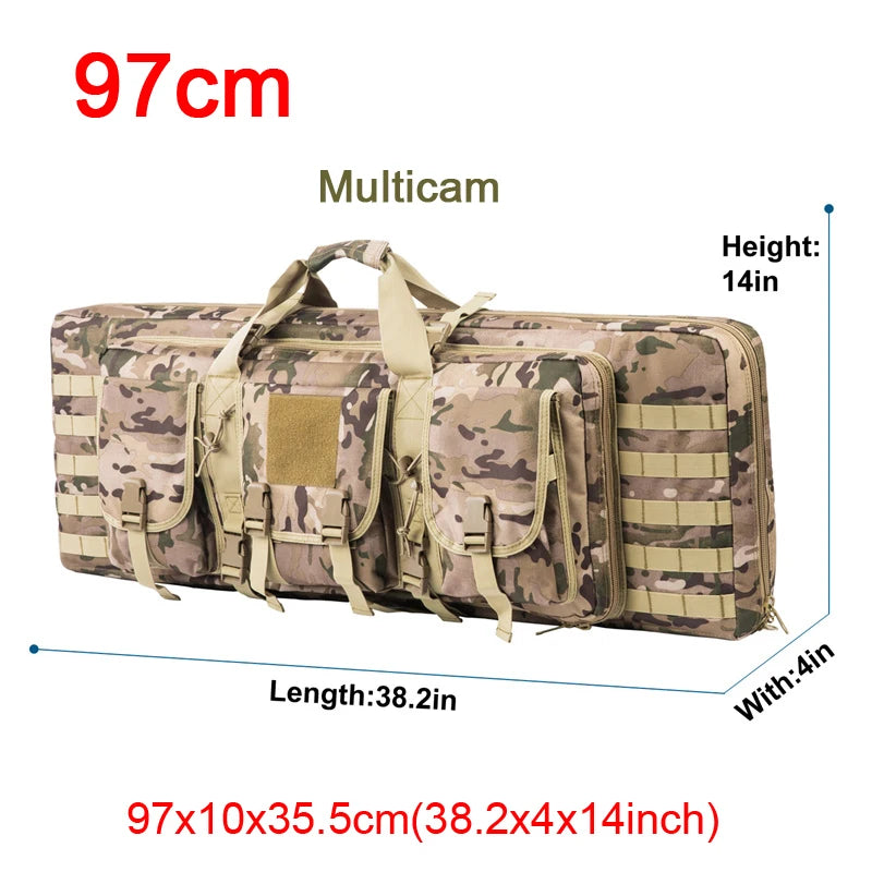 LQARMY Tactical Double Rifle Case Molle Hunting Gear Bag