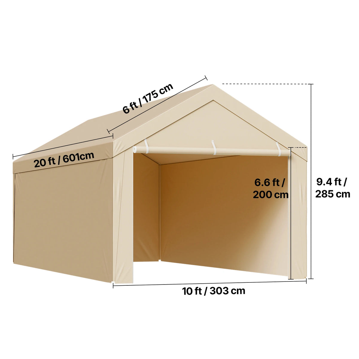 SucceBuy Heavy Duty Waterproof Carport Replacement Shelter Cover