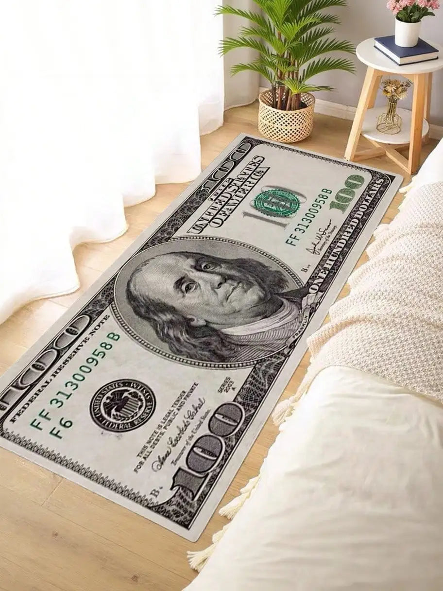 Portrait Dollar Bill Pattern Area Rug For Home Decor