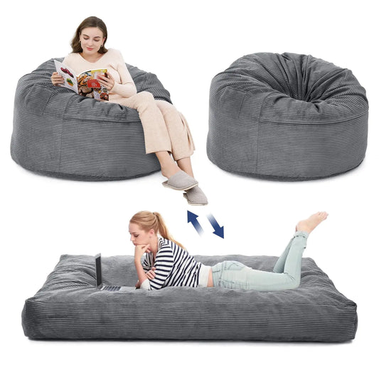 HiMISS Convertible Bean Bag Chair Bed With Washable Cover