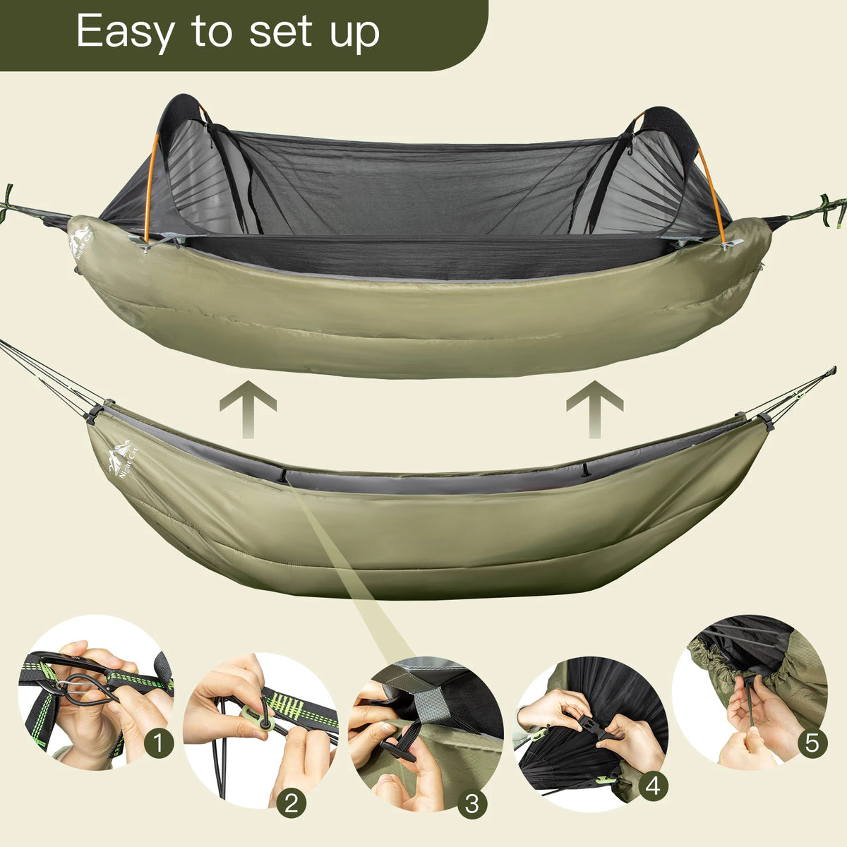 Lightweight Cotton Filled Hammock Underquilt For Outdoor Camping