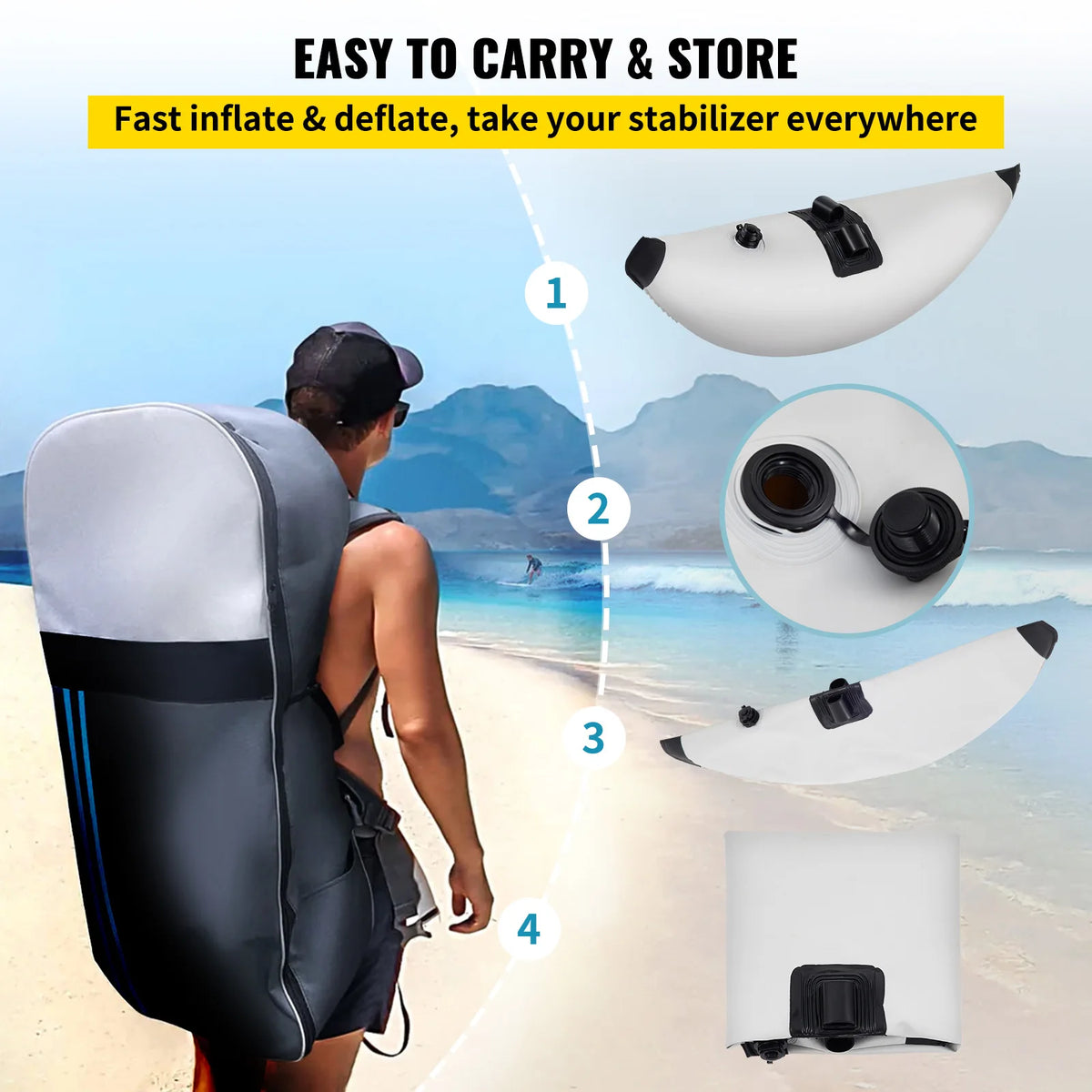 SucceBuy Kayak Outrigger Stabilizers With Inflatable PVC Floats