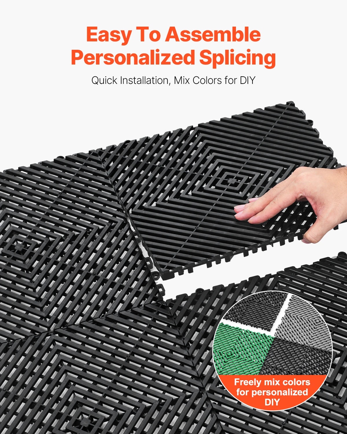 Interlocking Drainage Floor Mat Tiles Non Slip Shower Flooring