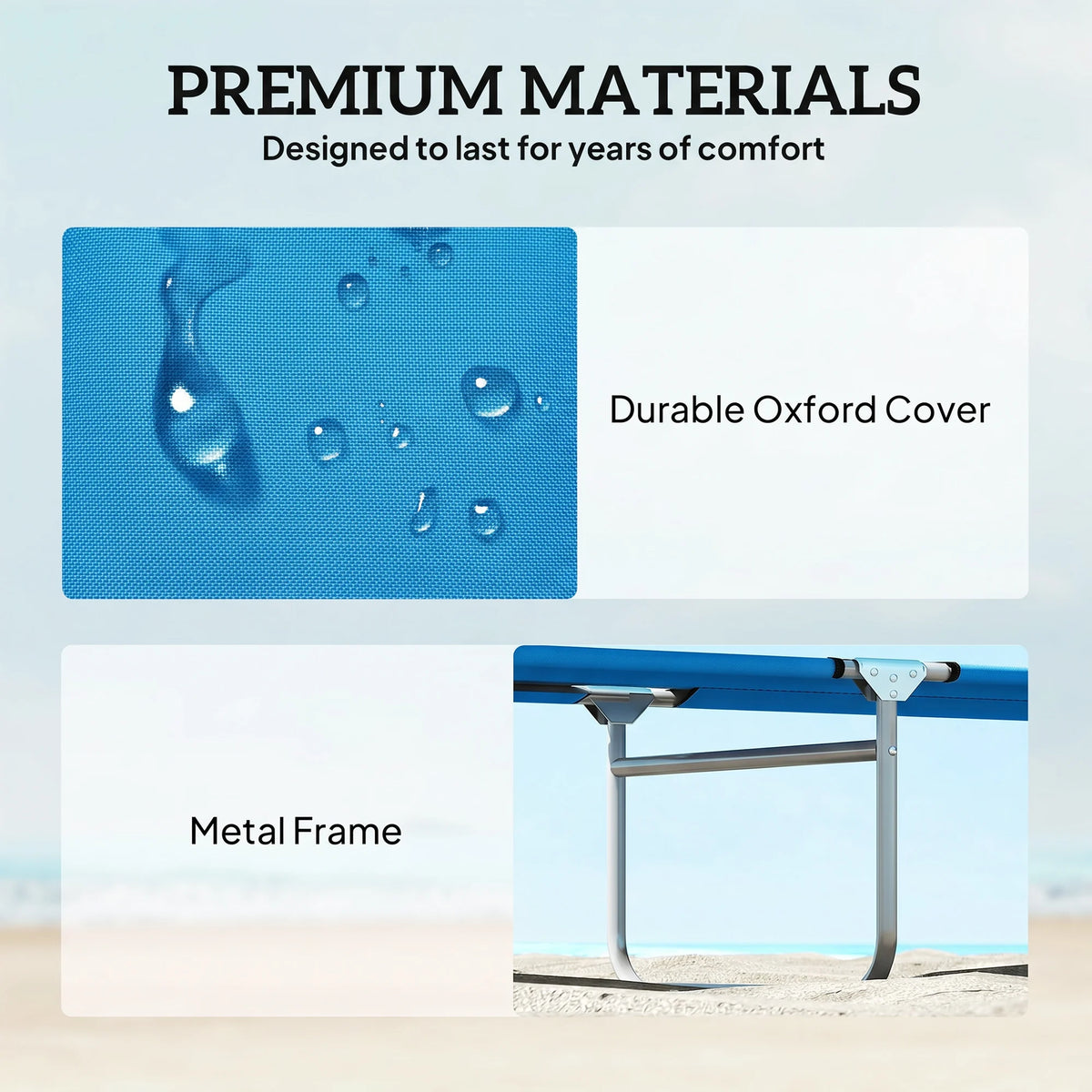 Outsunny Portable Adjustable Outdoor Chaise Lounger
