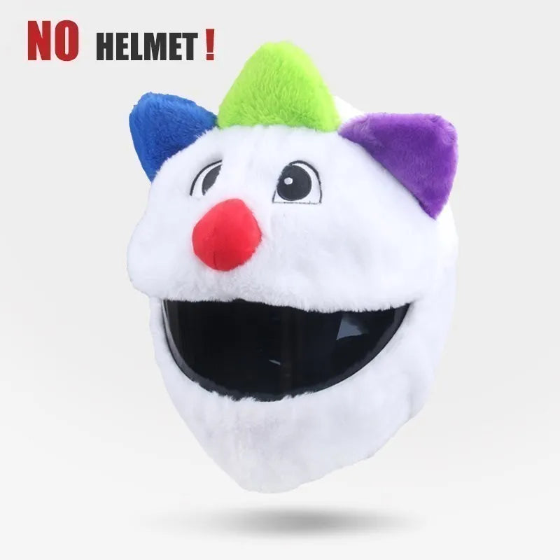 UchOOSE Cartoon Plush Motorcycle Helmet Cover With Flexible Ears