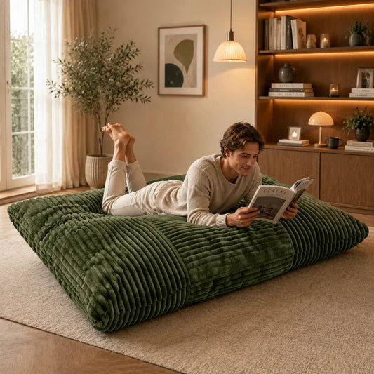 Convertible Bean Bag Chair And Mat With Washable Cover