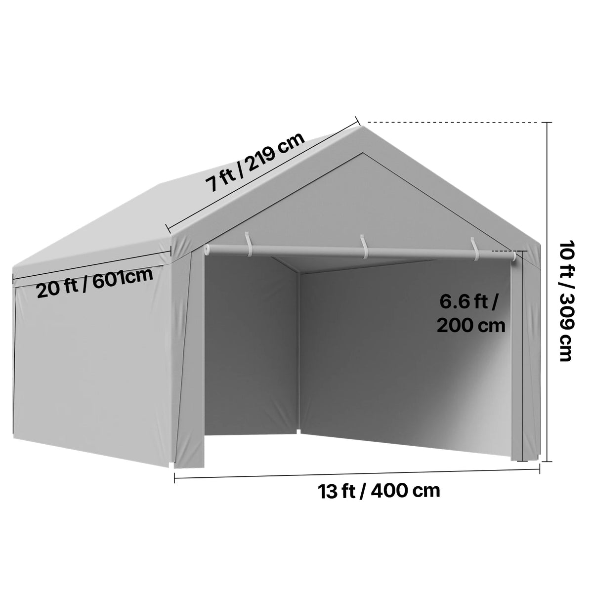 SucceBuy Heavy Duty Waterproof Carport Replacement Shelter Cover