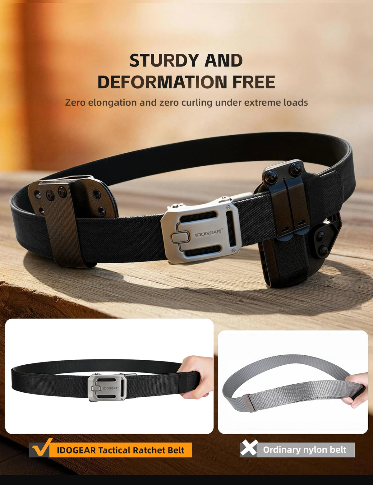 Idogear Tactical Ratchet Nylon Belt With Quick Release Adjustment