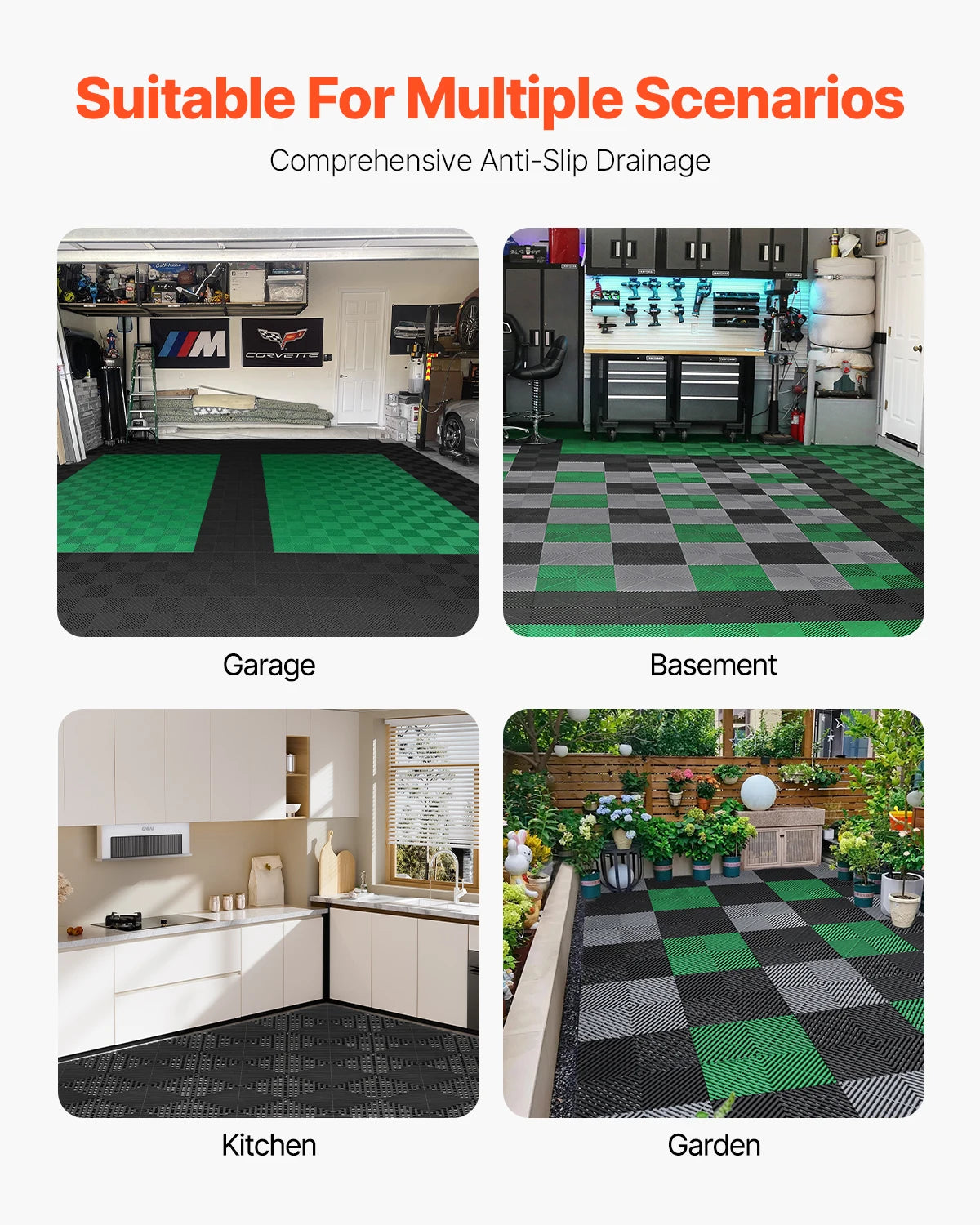 Interlocking Drainage Floor Mat Tiles Non Slip Shower Flooring