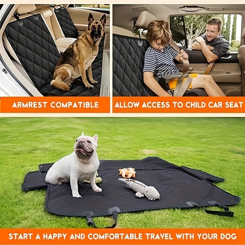 Waterproof Diamond Quilted Scratch Resistant Pet Car Seat Cover