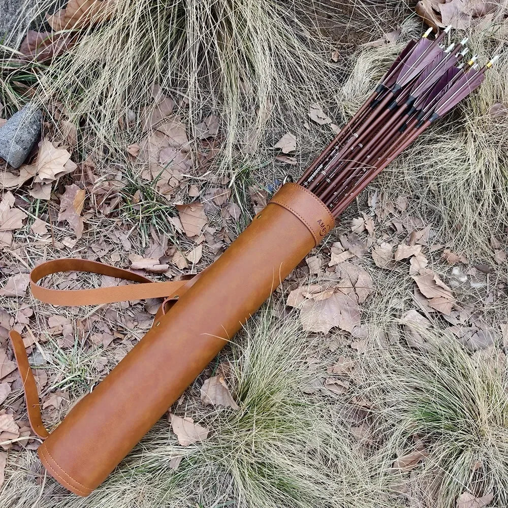 Adjustable PU Leather Arrow Quiver Backpack For Hunting Archery Supplies