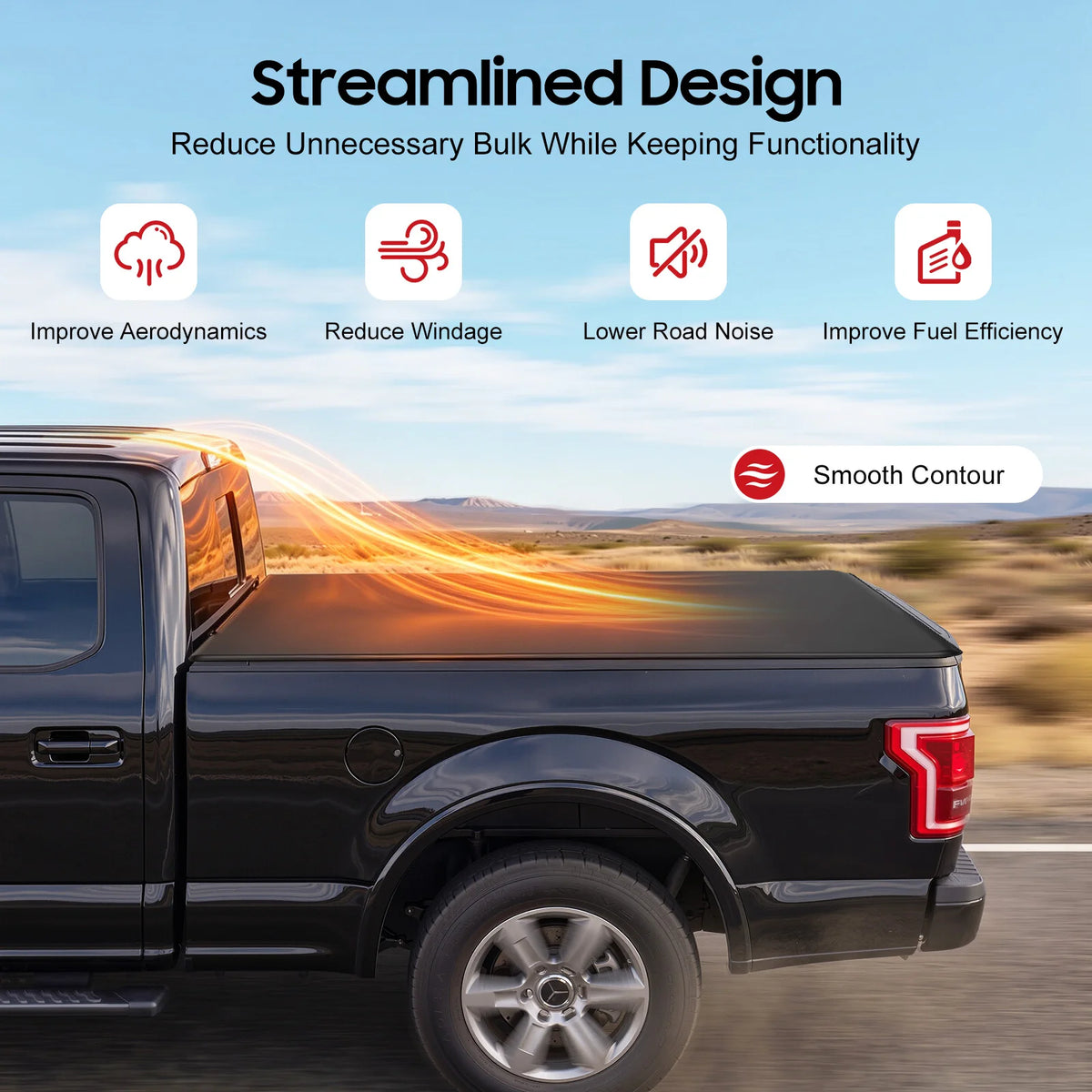 Bymaocar Soft Roll Up Truck Bed Heavy Duty Tonneau Cover