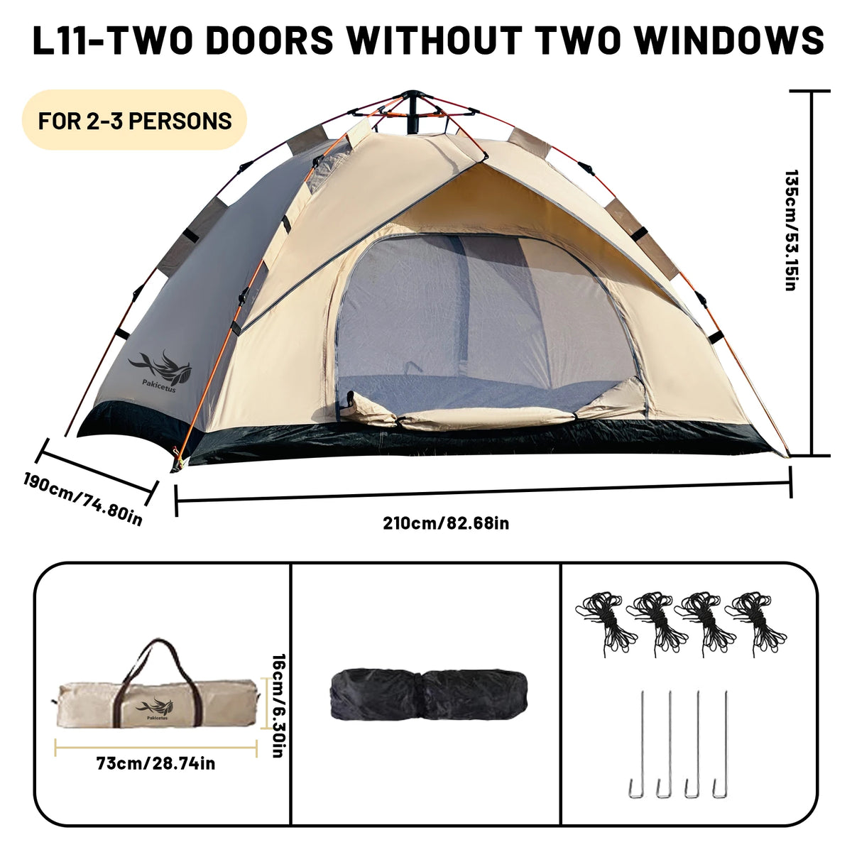 Pakicetus Automatic Instant Setup Camping Tent For Outdoor Adventures