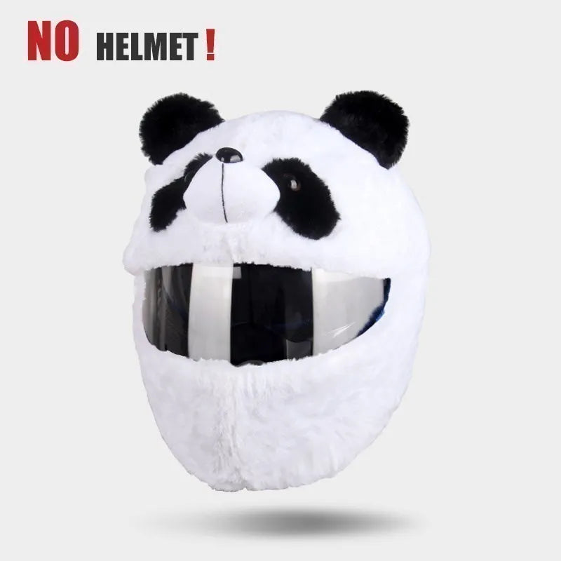 UchOOSE Cartoon Plush Motorcycle Helmet Cover With Flexible Ears