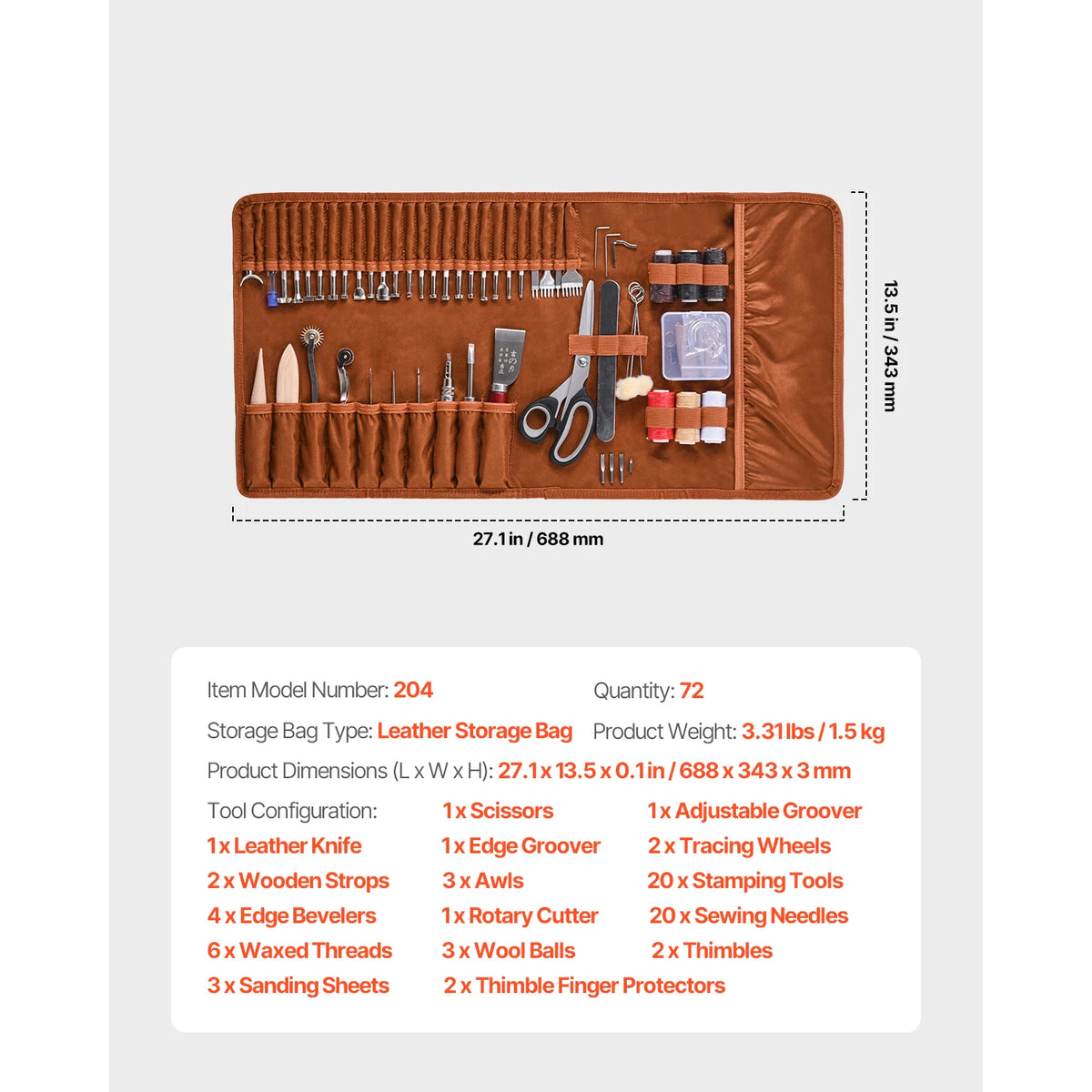 SucceBuy Leather Craft Tools Kit For Punching And Stitching