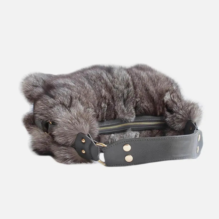 Women's Real Fur Tote Bag With Luxurious Shoulder Style