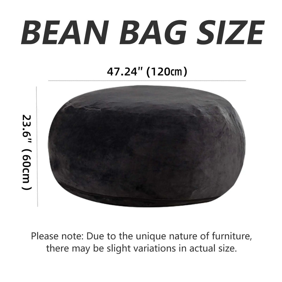 Adult Memory Foam Bean Bag Chair With Soft Washable Cover