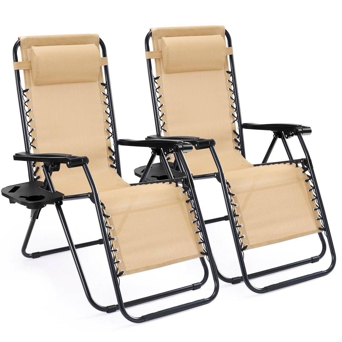 JHK Portable Zero Gravity Folding Recliner Set Of Two Outdoor