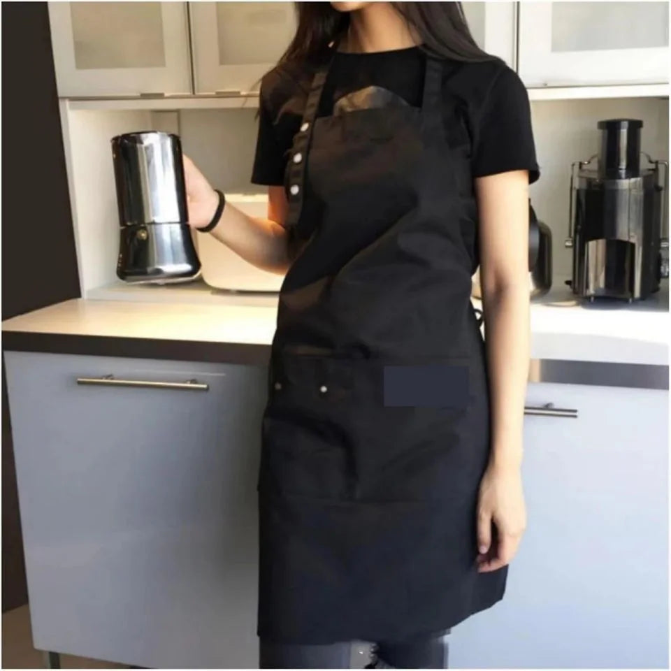 Durable Unisex Work Bib Apron With Adjustable Strap And Pockets