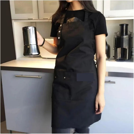 Durable Unisex Work Bib Apron With Adjustable Strap And Pockets